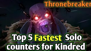 Top 5 Fastest solo counter for Kindred  Thronebreaker MCOC [upl. by Navert643]