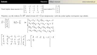 Macierze  ogólne rozwiązanie układu równań Studia [upl. by Ahsenom]
