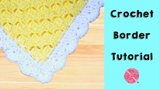 How to Crochet Afghan Shell Border Edging Tutorial  DIY Afghan Shell Border Easy [upl. by Annorah]