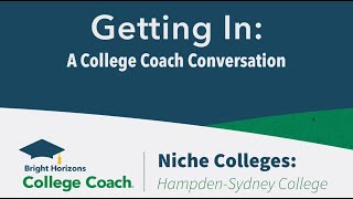 Niche Colleges HampdenSydney College GettingInPodcast  113023  Segment 1 [upl. by Aneehsar40]