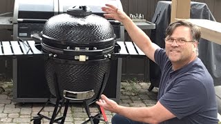 Assembling the Louisiana grills Ceramic Kamado charcoal grill from Costco [upl. by Hollis268]