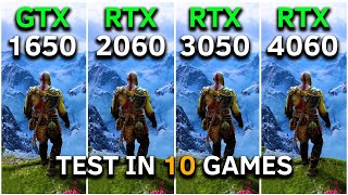 GTX 1650 vs RTX 2060 vs RTX 3050 vs RTX 4060  Test In 10 Games at 1080p [upl. by Sinegold]