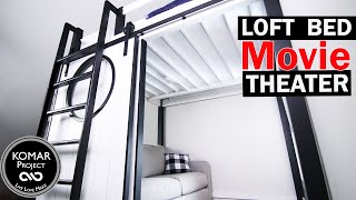 LOFT BED with MOVIE THEATER Build  Free Plans [upl. by Bettye]