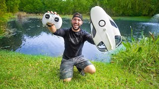 Exploring BackYard POND With Underwater DRONE 1000 Machine [upl. by Flita]