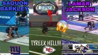 Lamar Jackson Tyreek Hill and Saquon Barkley 40 Yard Dash [upl. by Desireah453]