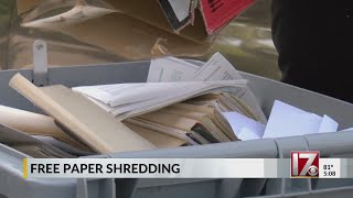 Cars line up for free paper shredding event in Raleigh [upl. by Chaing]