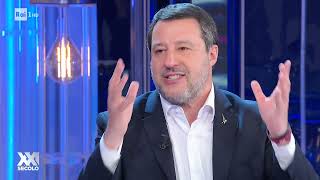 MATTEO SALVINI A XXI SECOLO RAI 1 25032024 [upl. by Einahc]