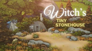 Witchs Tiny Stonehouse 🍃  The Sims 4  Speed Build with Ambience Sounds [upl. by Annawik225]