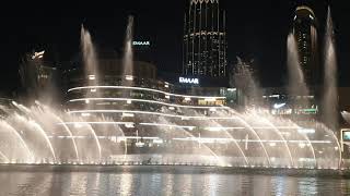 Burj Khalifa Dancing Fountain Show  Hindi Indian Song  Dubai Mall December 2020 [upl. by Aissilem]