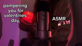 ASMR getting you ready for valentines day ❤️ doing your hair amp makeup personal attention more [upl. by Shippee]