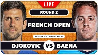 DJOKOVIC vs BAENA • French Open 2024 • LIVE Tennis PlaybyPlay Stream [upl. by Twedy]