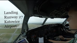 Landing runway 27 Katowice Pyrzowice Airport KTW EPKT [upl. by Wilt]