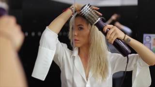 Hairdresser skills at Gym  with Babyliss BEliss rotating brush [upl. by Faxen]