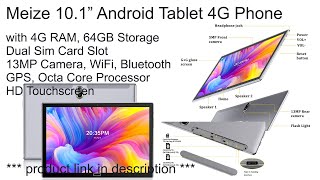 Unbox amp Setup Meize 4G Phone 101quot Tablet Android 100 Dual Sim 13MP WiFi Bluetooth GPS Octa Core [upl. by Aillicec]