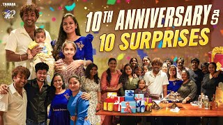 10th Anniversary కి 10 Surprises  Anniversary Celebrations  Mahishivan  Tamada Media [upl. by Airdnazxela432]