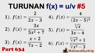 Turunan Fungsi Bentuk Aljabar Rasional fxuv Bagian 5 [upl. by Vaden]