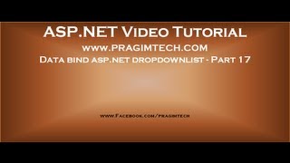 Data bind aspnet dropdownlist with data from the database Part 17 [upl. by Watson223]