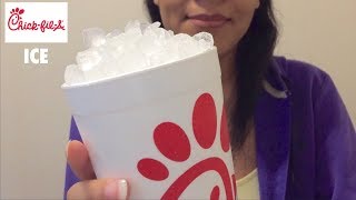 ASMR CHICK FIL A ICE REQUEST “HARD CRUNCH” [upl. by Milstone]