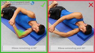 Shoulder posterior capsule sleeper stretch L [upl. by Sarita]