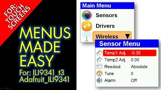 Menu library for touch screens andor mechanical buttons  ILI9341 displays [upl. by Cutlerr]