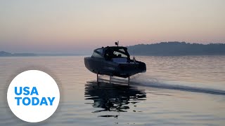 Electric hydrofoil boat blows distance record out of the water  USA TODAY [upl. by Oynotna]