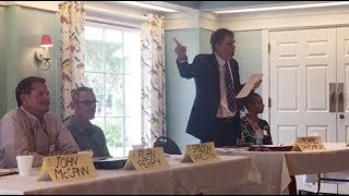 Hilton Head mayoral forum turns chaotic after Holocaust revisionist erupts early on [upl. by Ennasil]