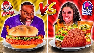 TACO BELL VS WENDYS FOOD CHALLENGE [upl. by Fablan540]