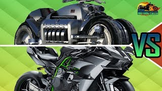 Dodge Tomahawk VS Kawasaki Ninja H2R  Bikes Battle [upl. by Maryn]