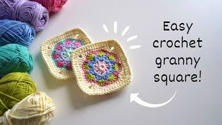 BEGINNER How to Crochet a Solid Granny Square [upl. by Otreblig456]