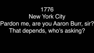 Hamilton  Aaron Burr Sir Take My Shot Official Lyrics [upl. by Tunk]