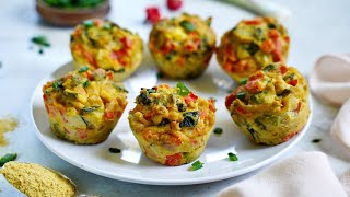 Savory Vegetable Muffins Vegan And GlutenFree [upl. by Acinet]