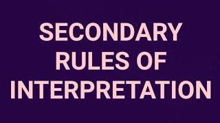 secondary rules of interpretationtamil INTERPRETATION OF STATUTESpart2 [upl. by Dorita]