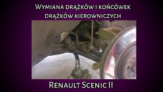 Wymiana drążków i końcówek drążków kierowniczych Renault Scenic II [upl. by Edny]