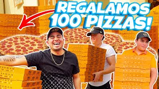 REGALAMOS 100 PIZZAS🍕en la CALLE  FAMILIA MILLONARIA DIAZ [upl. by Ttihw]