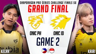 ONIC PH vs ONIC ESPORTS GAME 2 GRAND FINAL ESL SNAPDRAGON PRO SERIES CHALLENGE FINALS [upl. by Yebba]