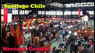 SANTIAGO CHILE  Central Market  Mercado Central [upl. by Ardnic]