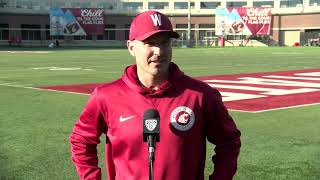 WSU Football Jake Dickert after Practice 92822 [upl. by Iclehc]