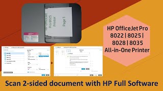 HP Officejet Pro 8025  8025e  8020  8035 Printer  Scan 2 sided document using HP Scan [upl. by Bello]