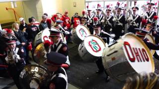 Ohio State Marching Band Percussion Show Marching Into Skull Bass Drums 10 17 2015 OSU vs PSU [upl. by Chapel]