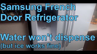 How to fix  hack frozen water line in Samsung French Door refrigerator when it does not dispense [upl. by Oznole]