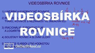 Videosbírka  3232 Rovnice  Matematika  Onlineschoolcz [upl. by Shirline114]