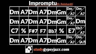 Gypsy Jazz Backing Track  Play Along  Impromptu [upl. by Eicak953]