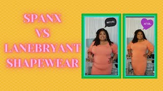 PLUS SIZE SHAPEWEAR REVIEW  SPANX VS LANE BRYANT TRY ON HAUL  BEFORE AND AFTER [upl. by Enaud]