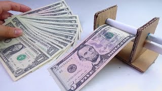 How to Make Simple Money Printer at Home from Cardboard  Diy Great Idea [upl. by Elinad]