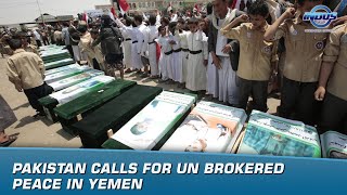 Pakistan calls for UN brokered peace in Yemen  News Bulletin  Indus News [upl. by Graehme]