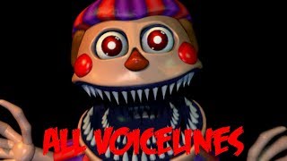 Nightmare BB  All Voicelines with Subtitles  Ultimate Custom Night [upl. by Ecadnac]