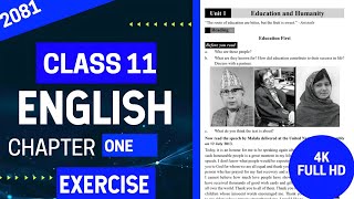 class 11 English chapter 1 exercise class 11 English unit 1 exercise education and humanity [upl. by Atikaj]