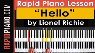 How To Play quotHelloquot by Lionel Richie on Piano  Piano Tutorial amp Lesson  Part 1 [upl. by Rhodes]