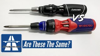 Husky VS WorkPro Ratcheting Screwdrivers Plus Milwaukee Vessel and Rolgear [upl. by Ainwat]