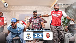 Manchester City 22 Arsenal  Full Fan Goal celebrations  Haaland Calafiori Gabriel Stones [upl. by Leuqcar]